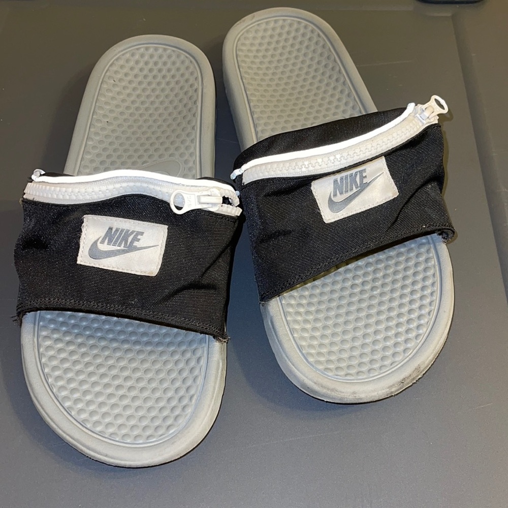 Nike Slides w/ Zipper Pocket